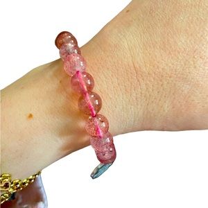 Strawberry Quartz Crystal Bracelet